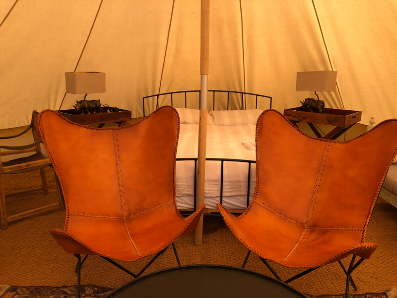 leather butterfly glamping chairs